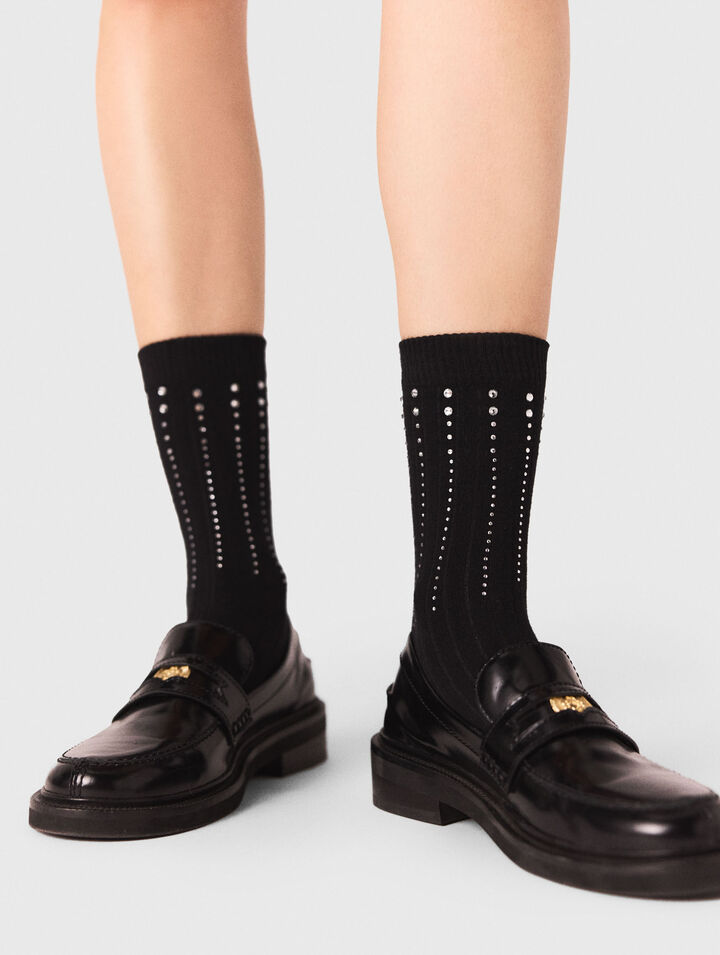 Chaussettes en coton à strass