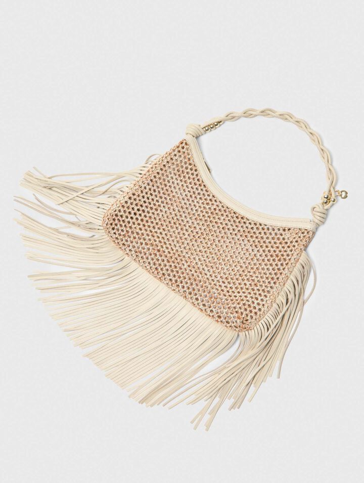 Sac hobo en mesh &agrave; franges