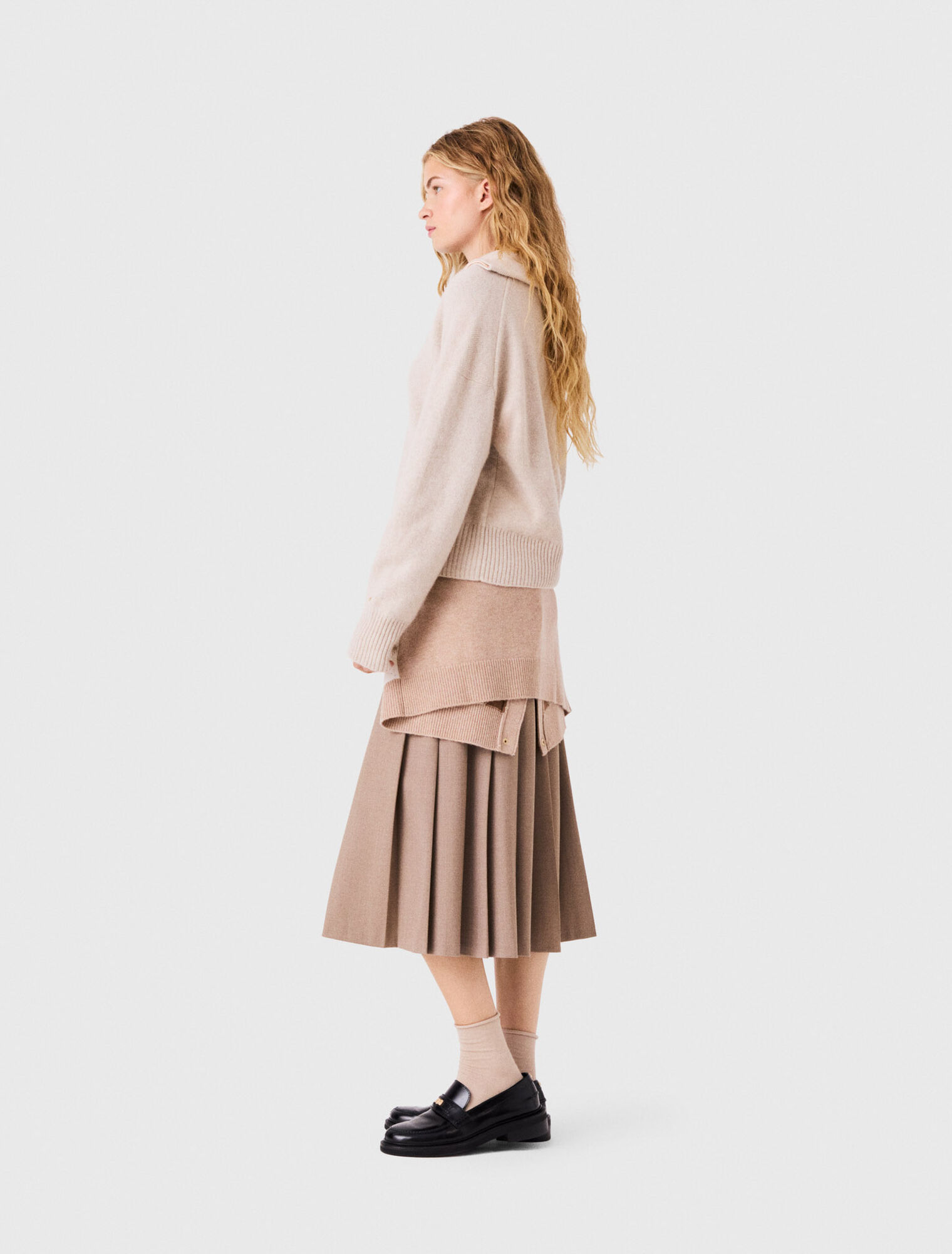 Zip-neck cashmere jumper