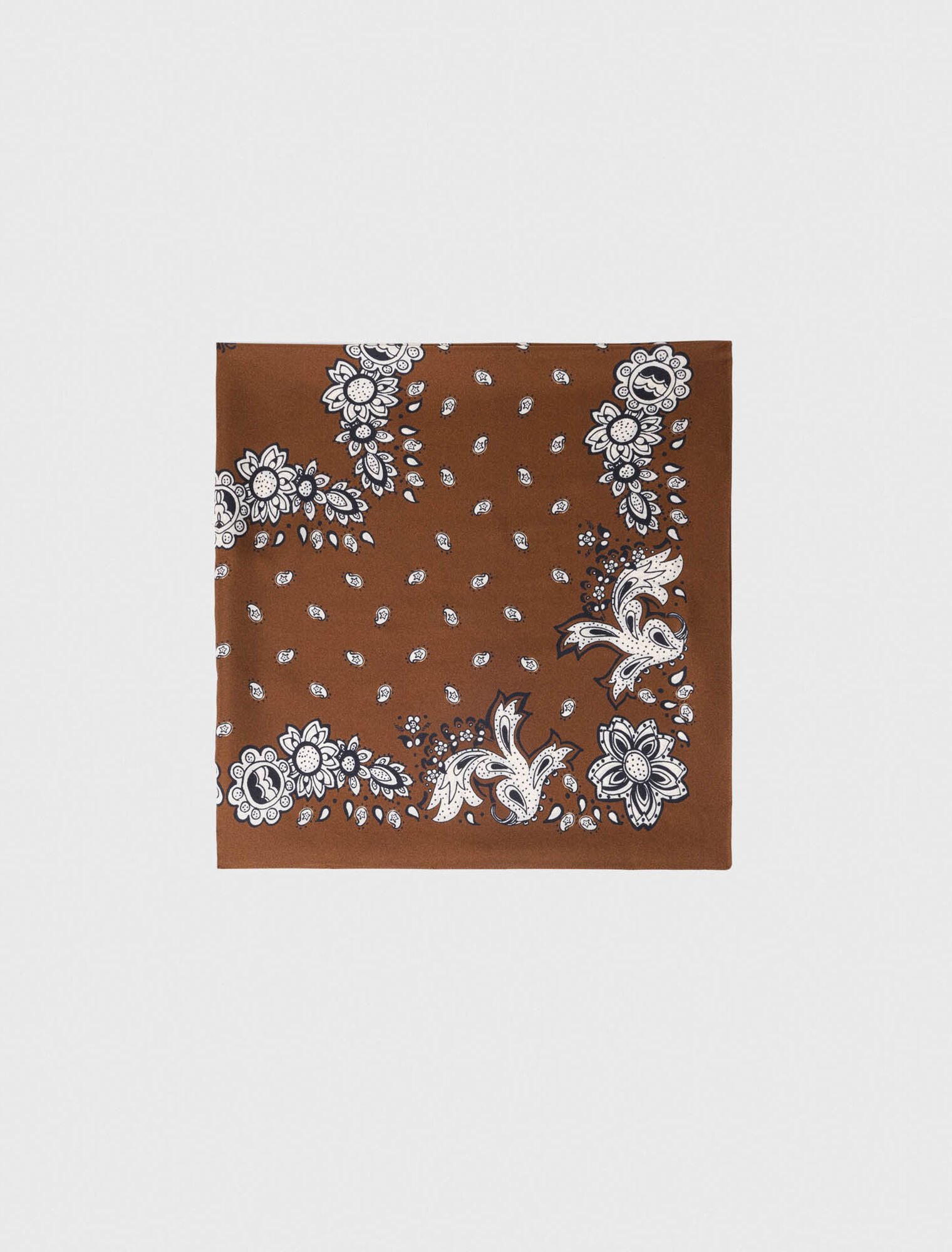Bandana print silk scarf
