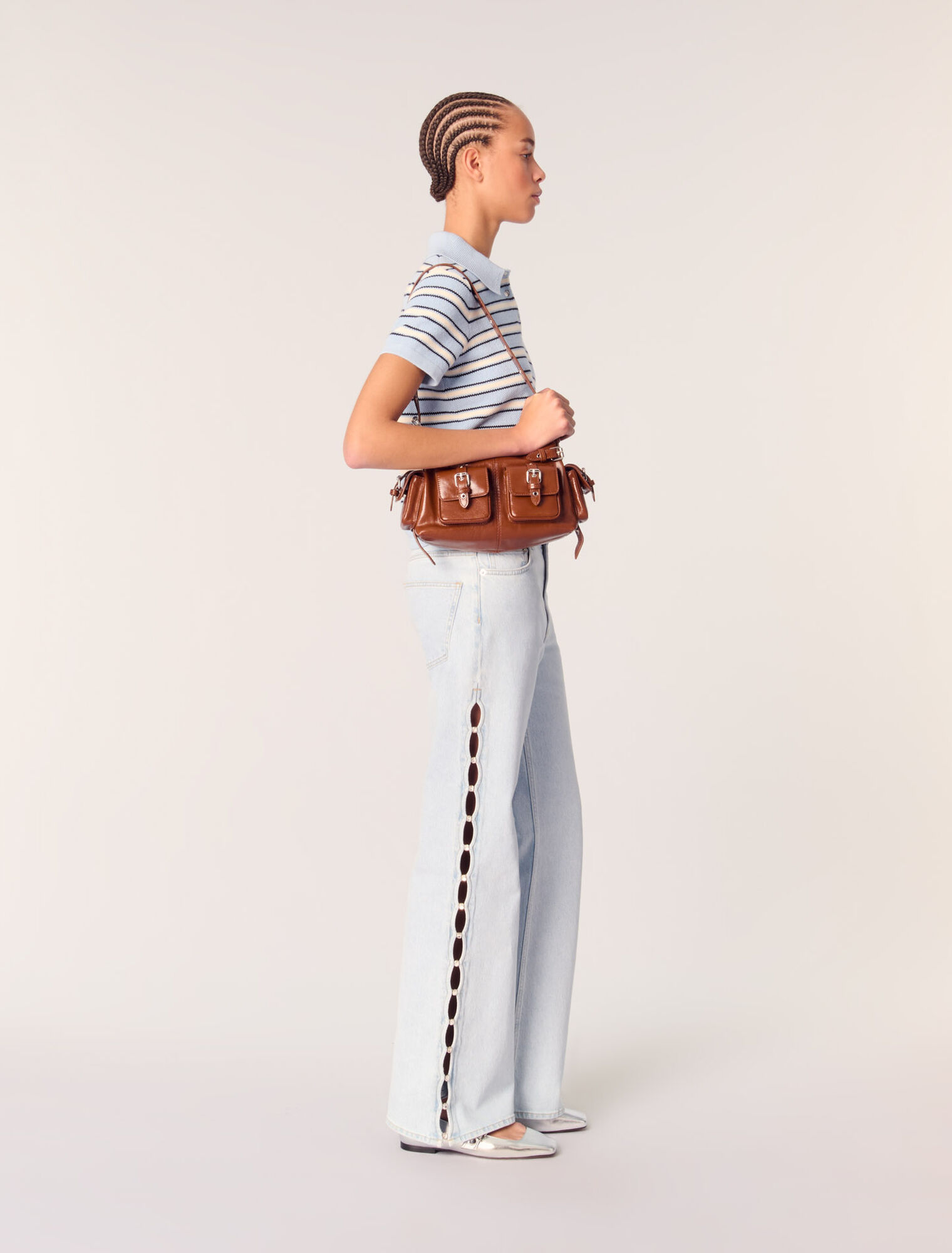 Polo en maille à rayures