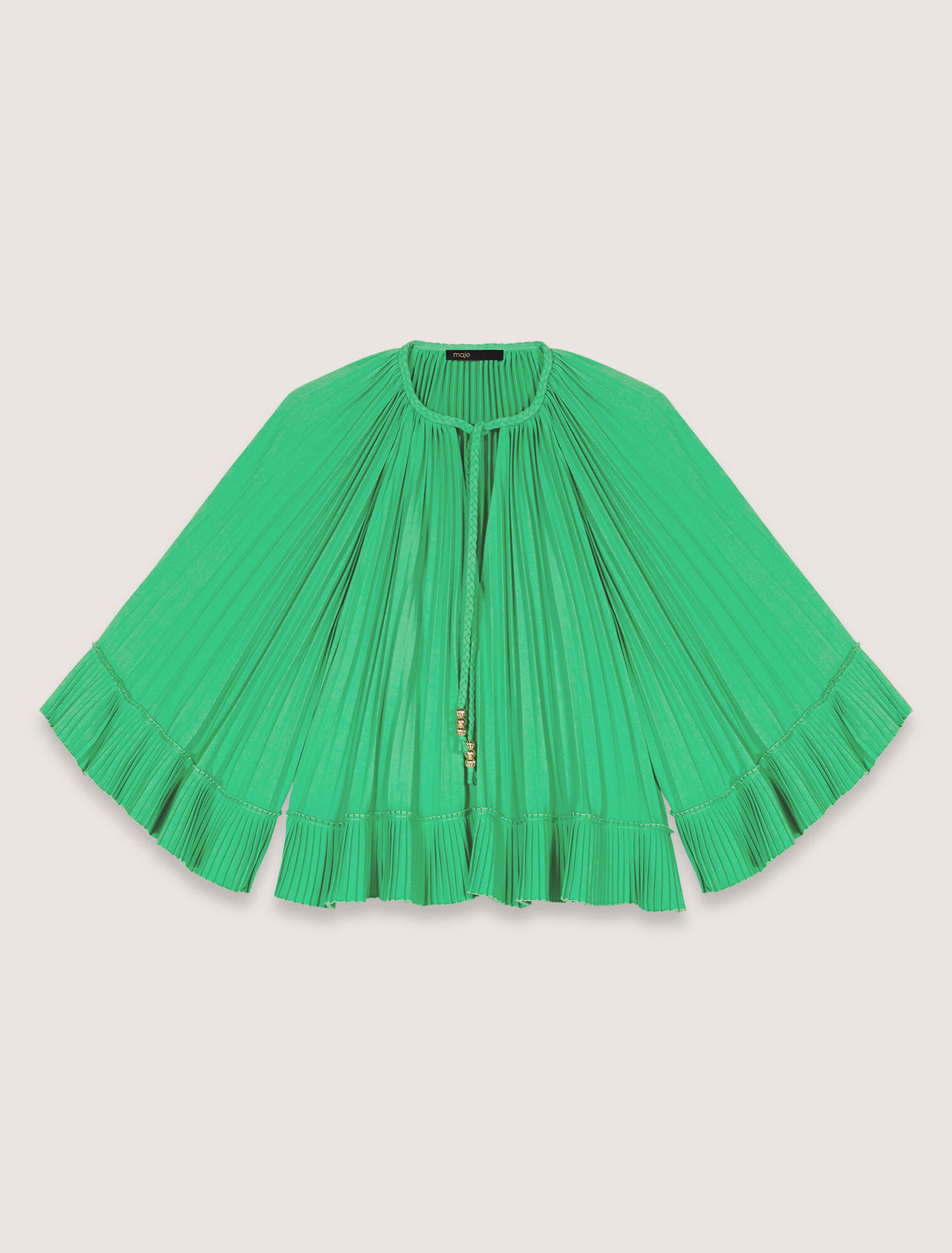 Cape-effect pleated top