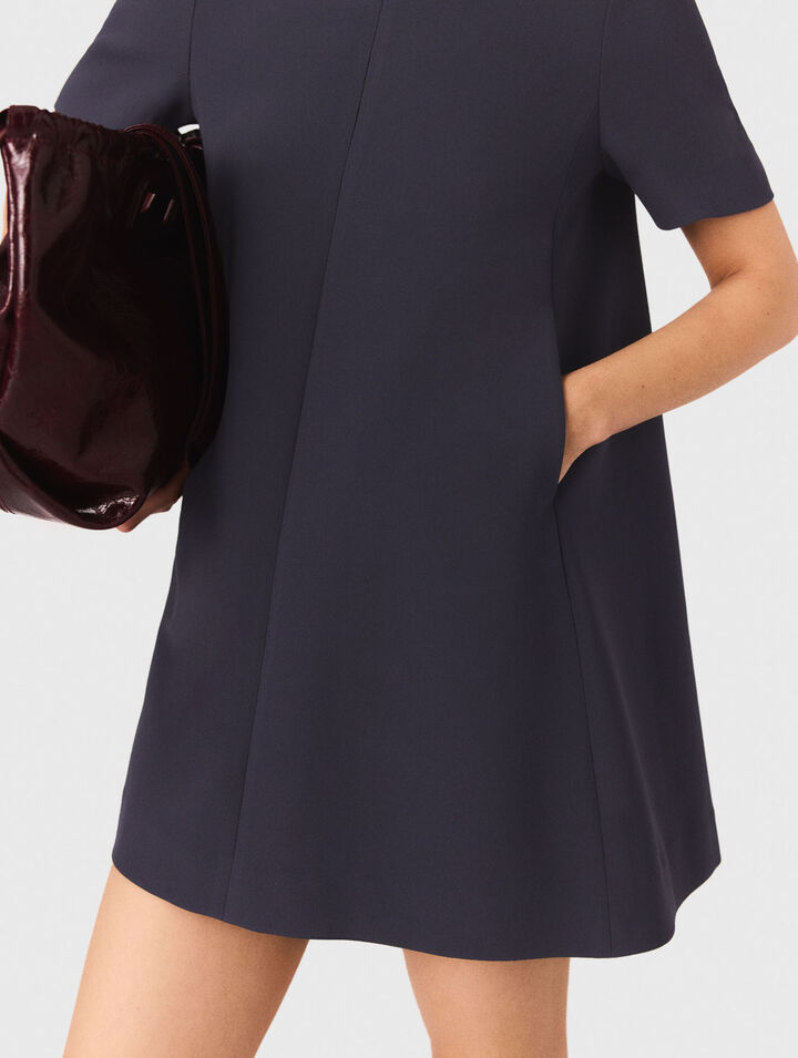 Robe trapèze en crêpe lourd