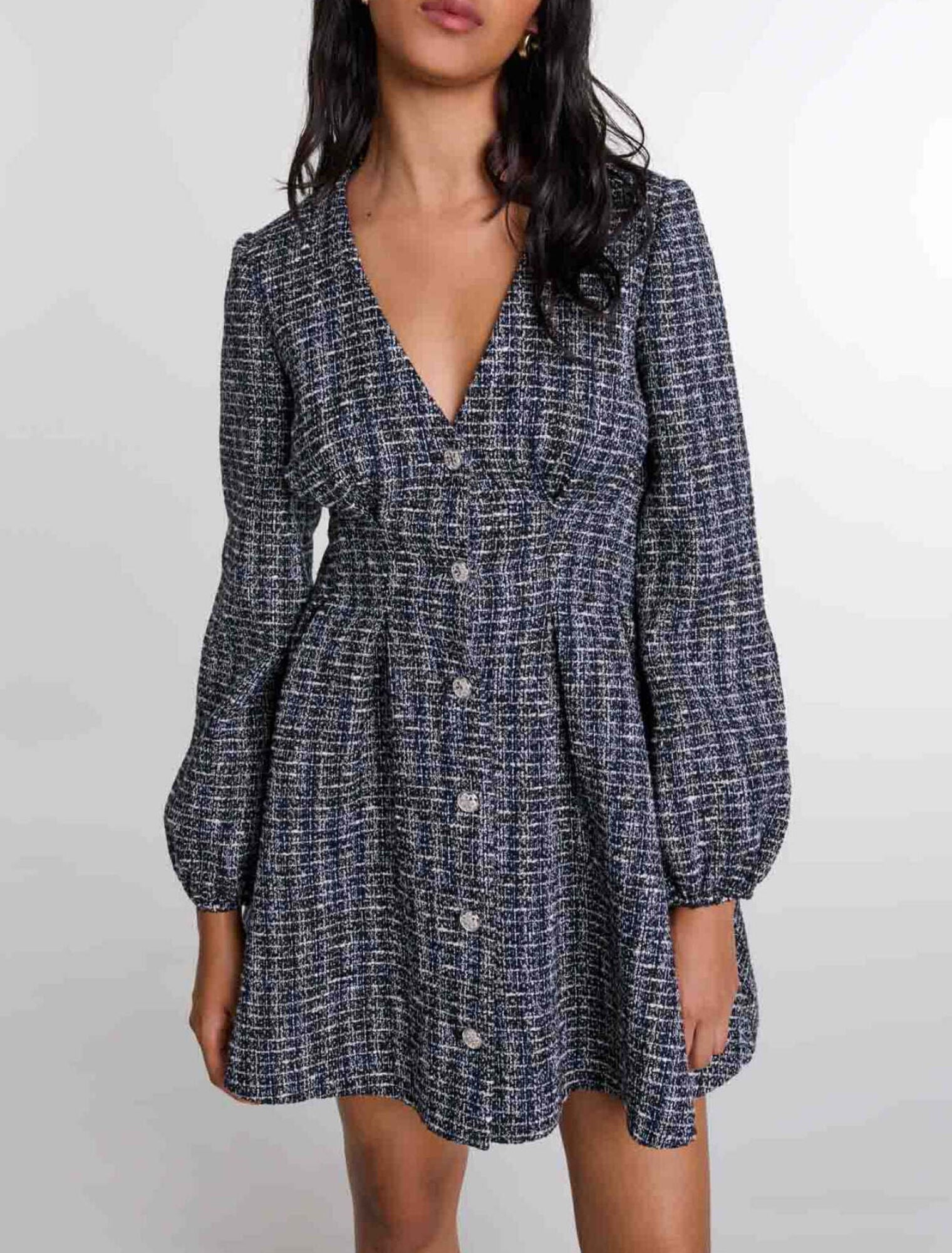 Robe courte en tweed