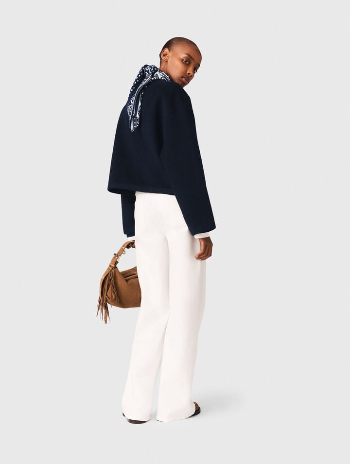 Veste double face et galons tress&eacute;s