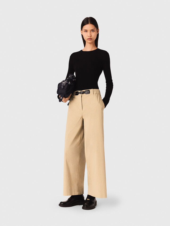 Pantalon large en coton