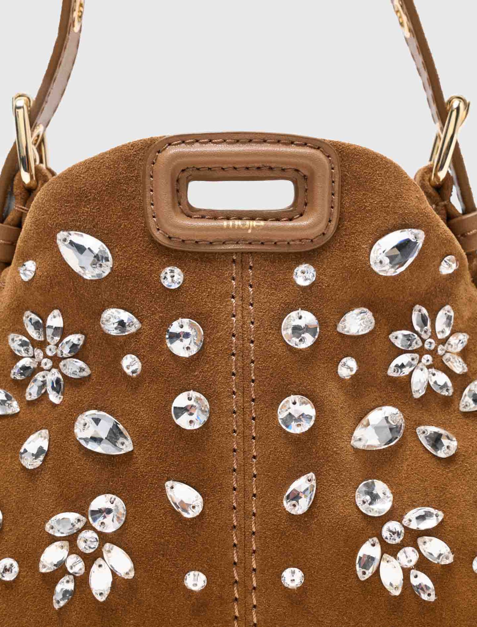 Sac Miss M micro en suède à strass
