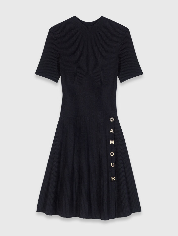 Short knit button dress