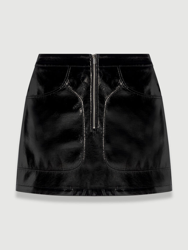 Short vinyl skirt