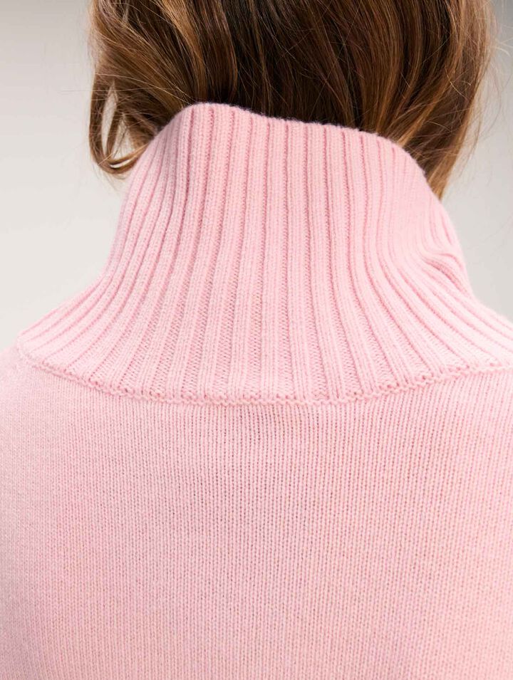 Pull laine et cachemire à col roulé