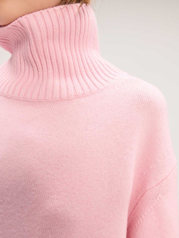 Pull laine et cachemire à col roulé