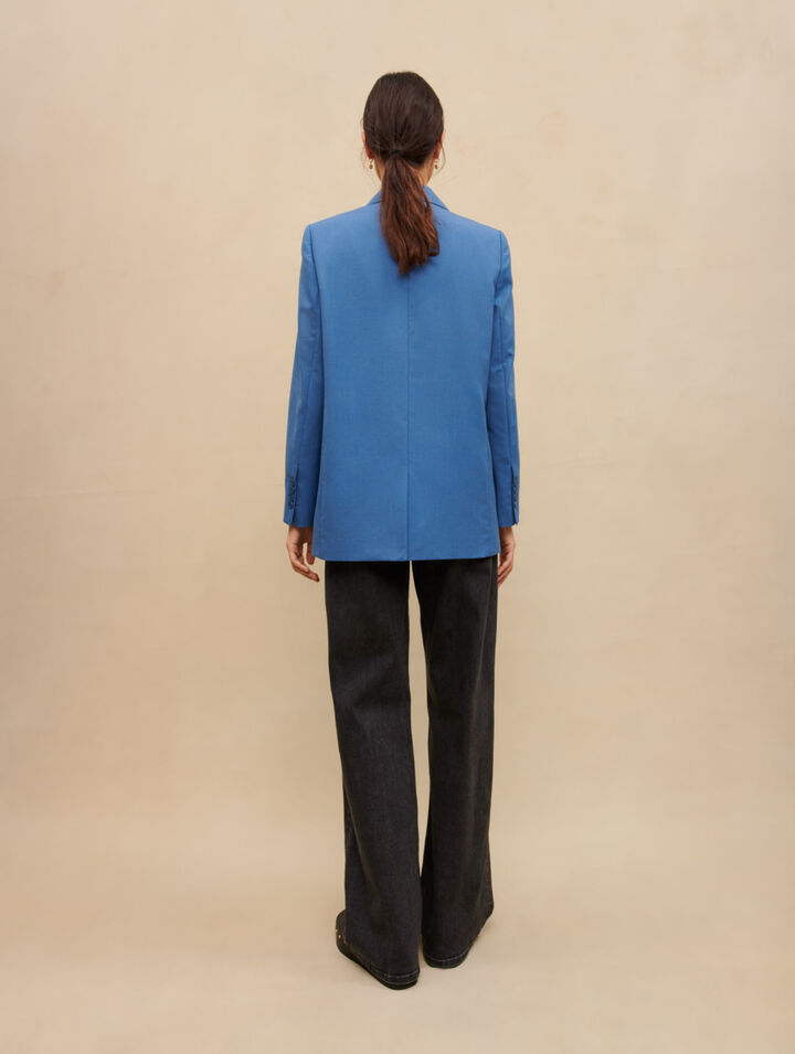 Straight blue suit jacket