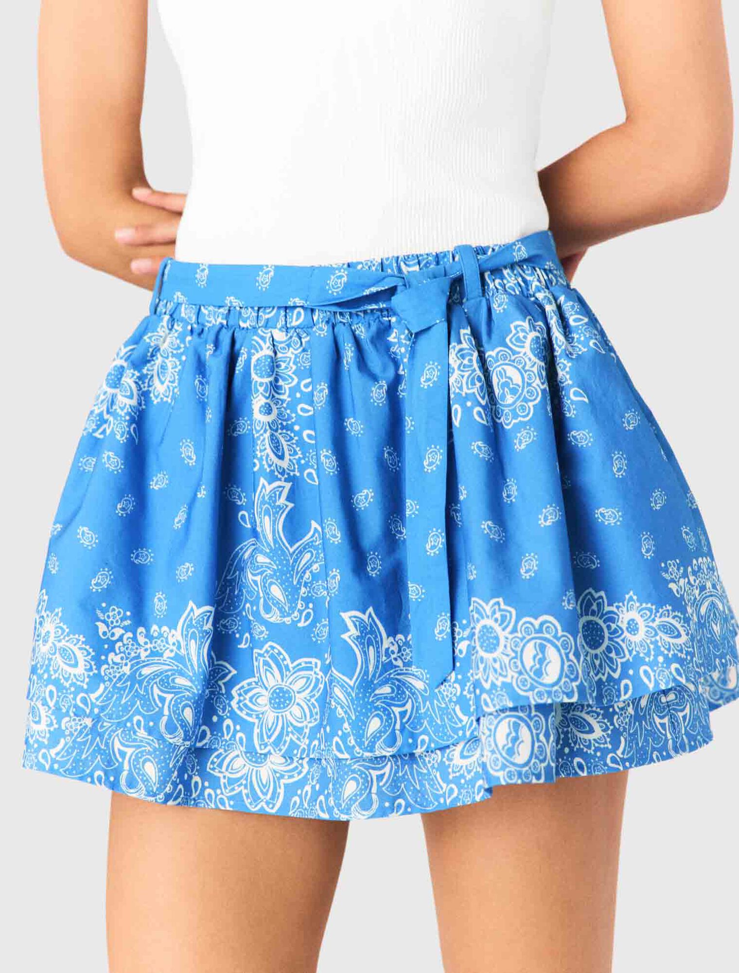 Printed ruffled skirt