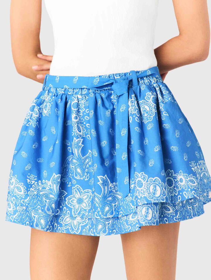 Printed ruffled skirt
