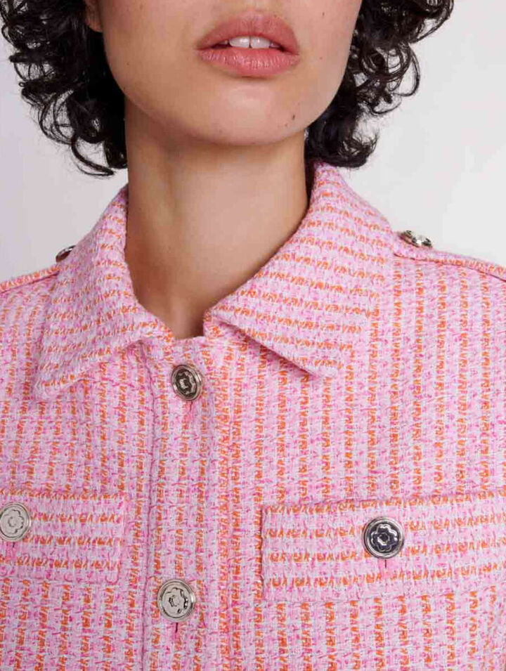 Sleeveless tweed jacket