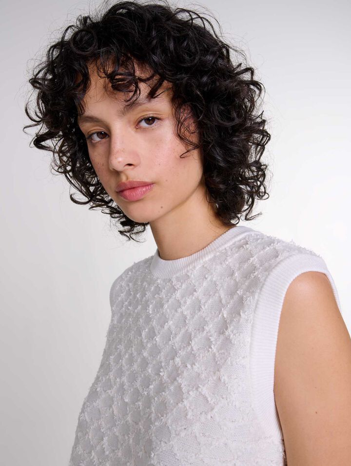 Pull sans manches en maille
