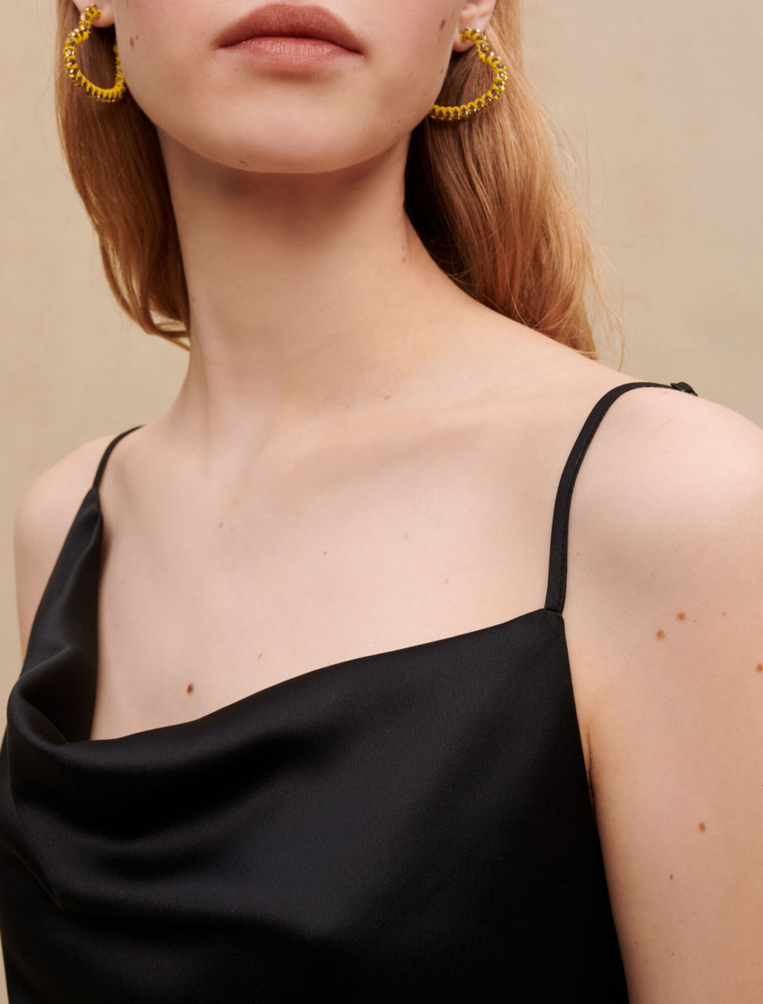 Slit draped maxi dress