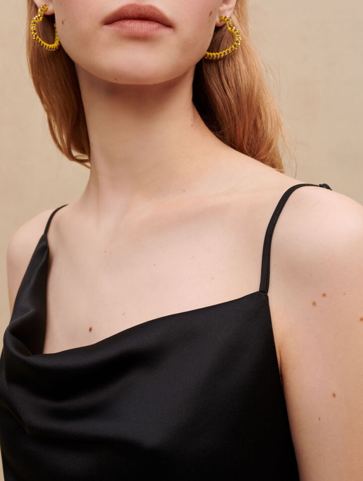 Slit draped maxi dress