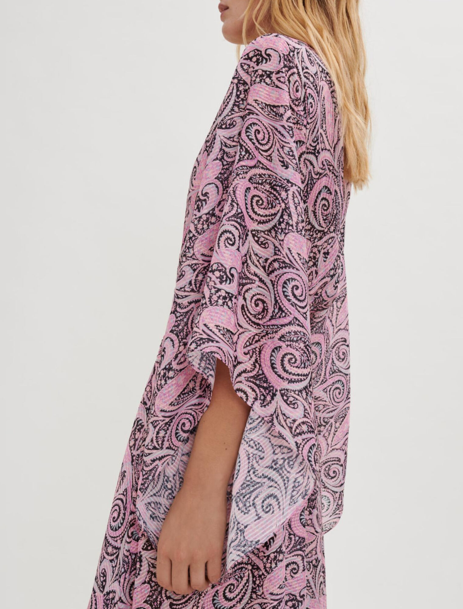 Paisley print flowing scarf dress