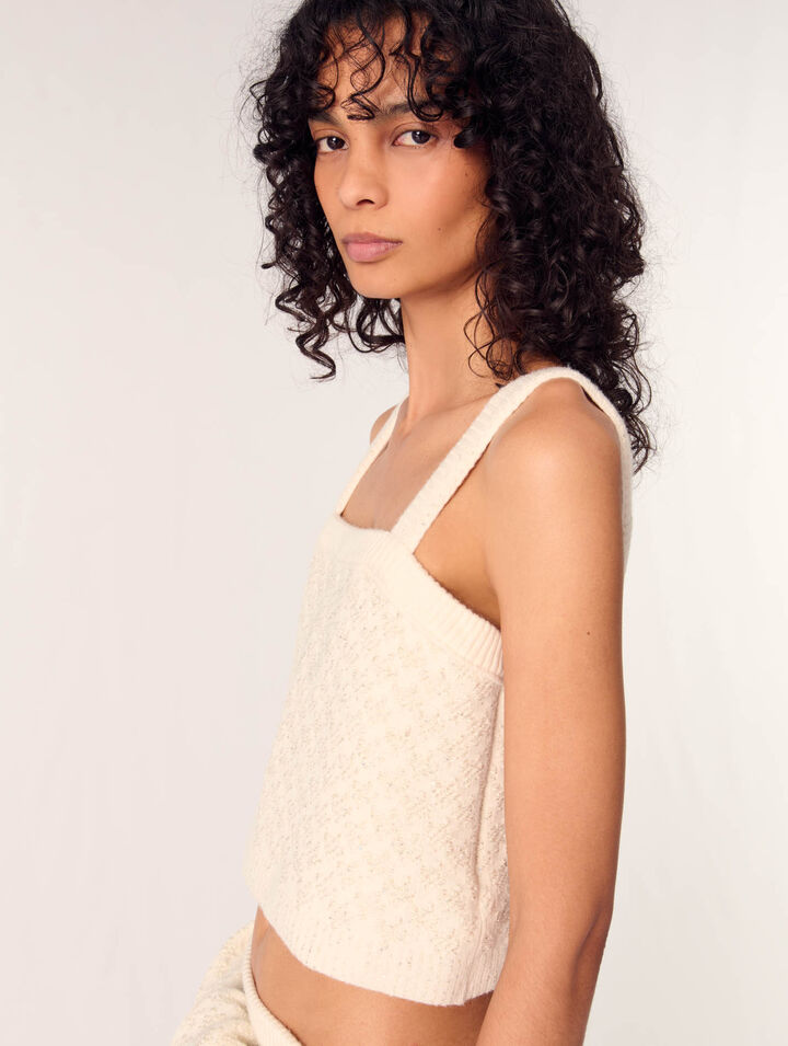 Top court en maille effet tweed