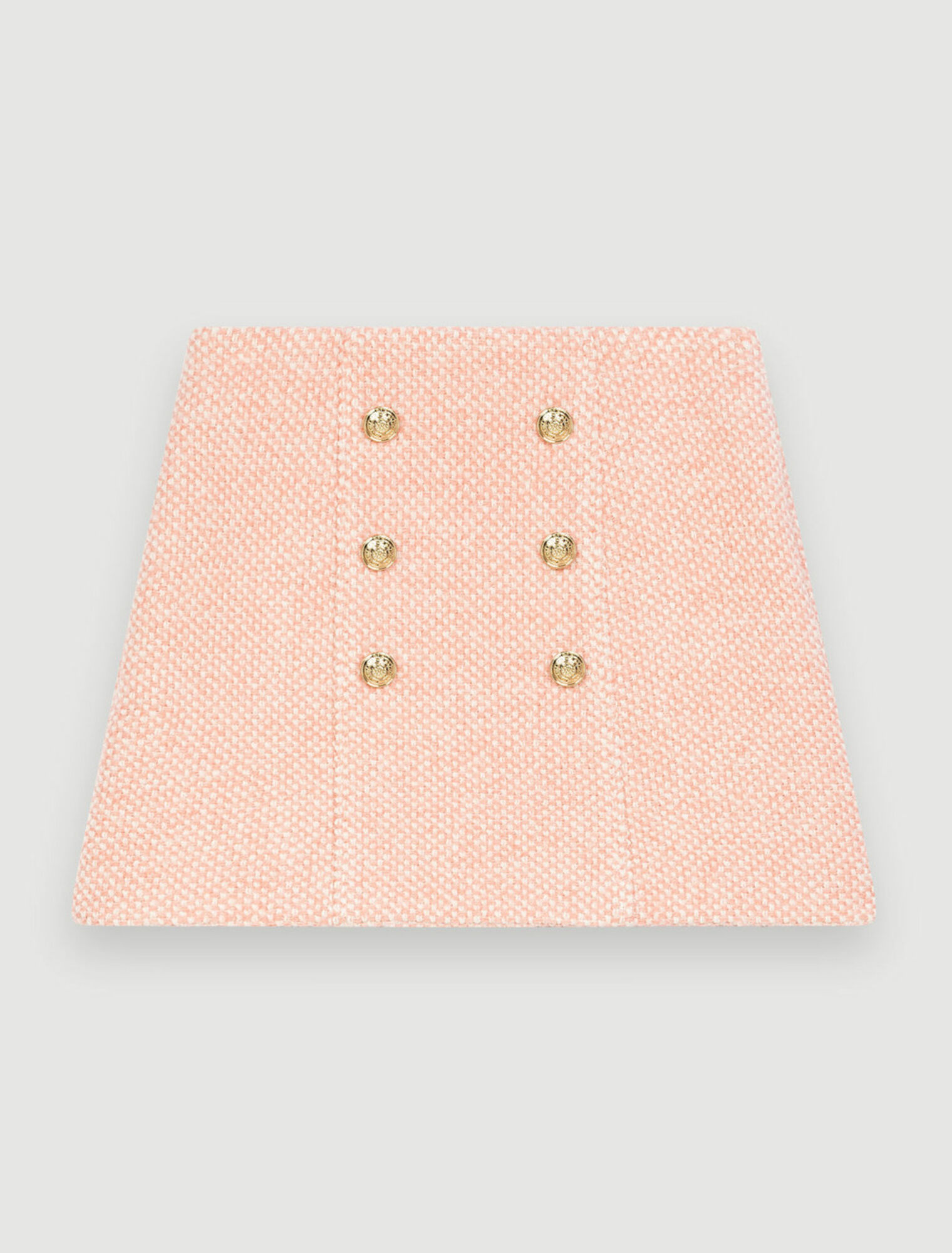 Pink and ecru mottled tweed skirt