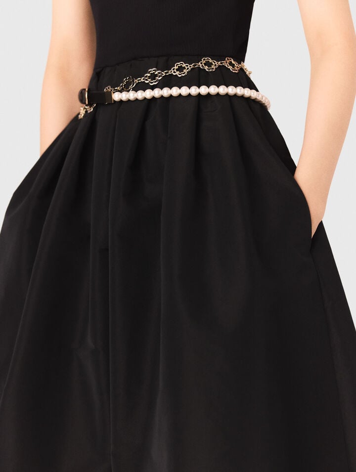 Robe bi-matière en taffetas