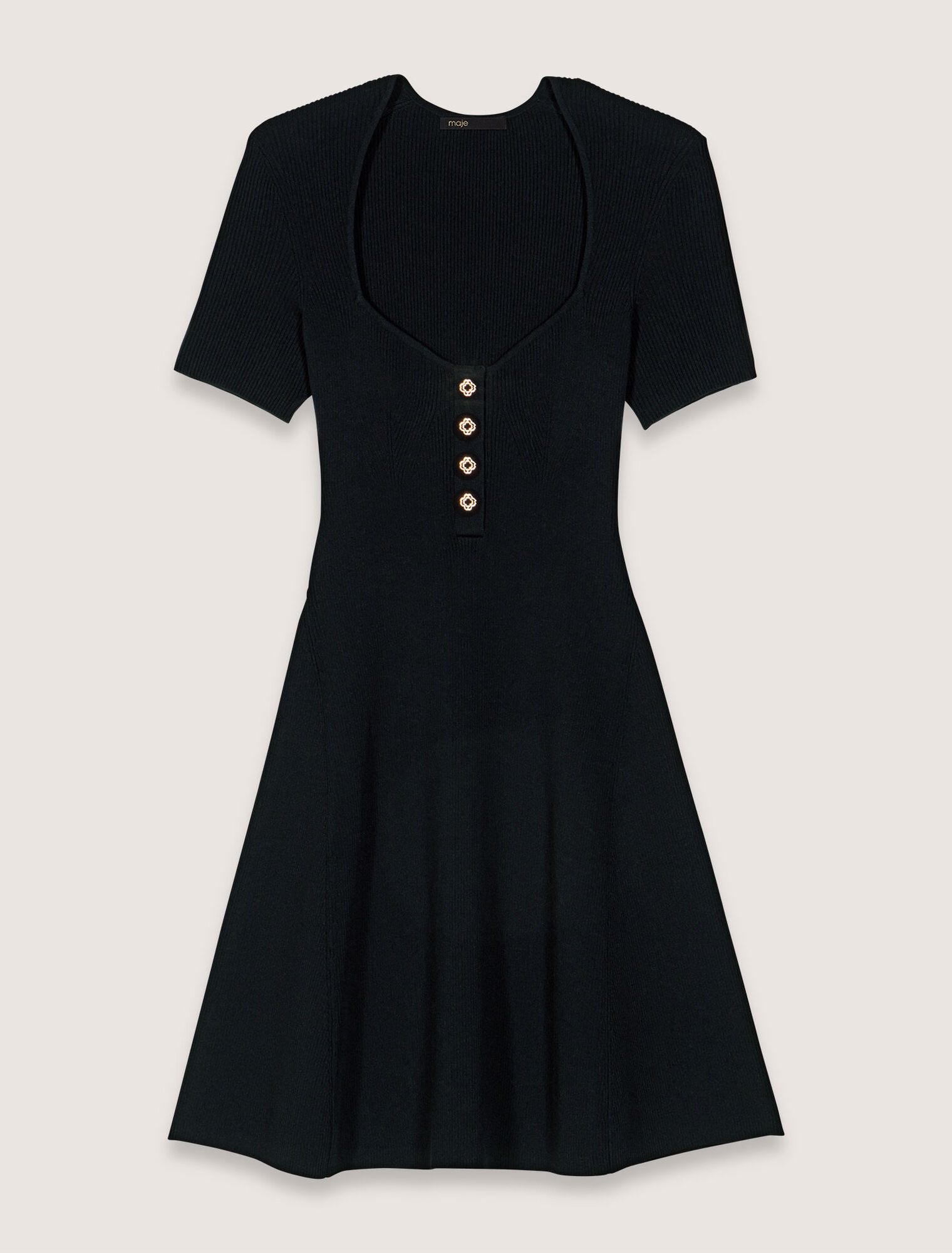 Robe courte en maille côtelée