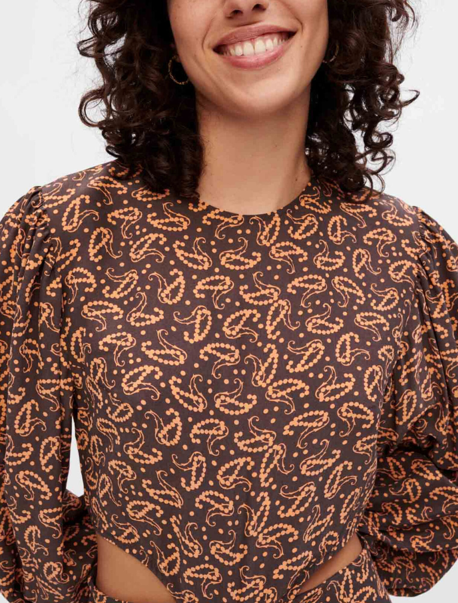 Printed viscose and silk dress