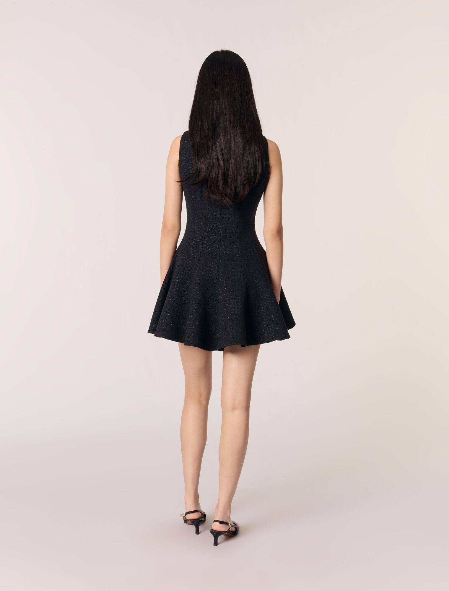 Short flared tweed dress