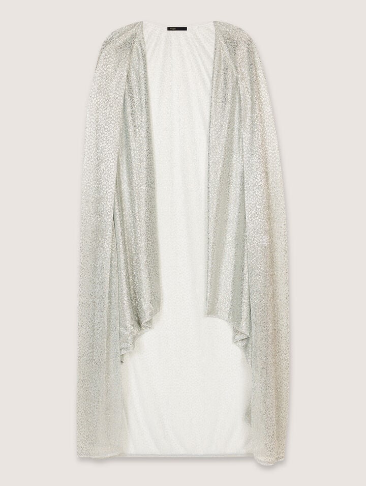 Lurex cape maxi dress