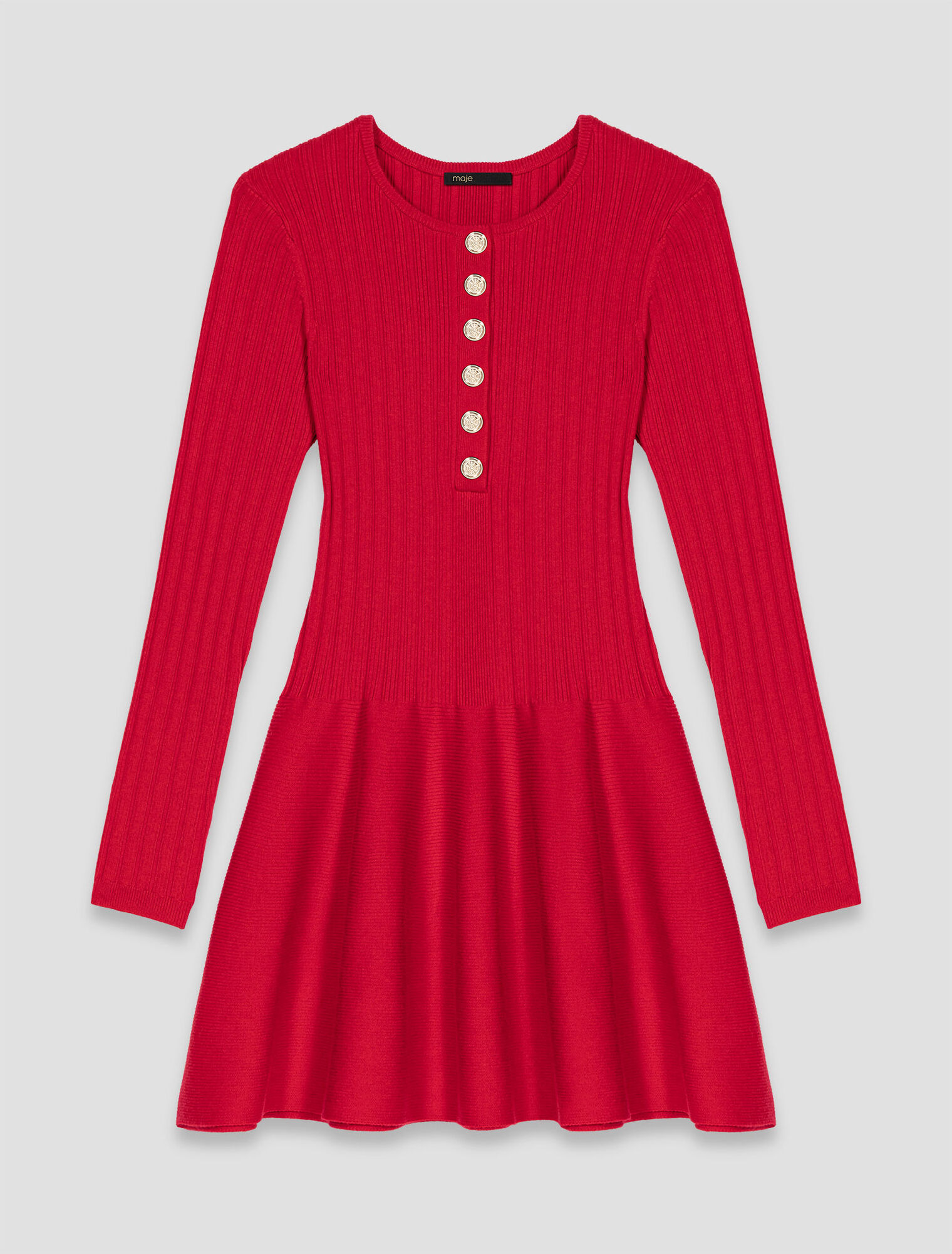 Knit dress with flared skirt