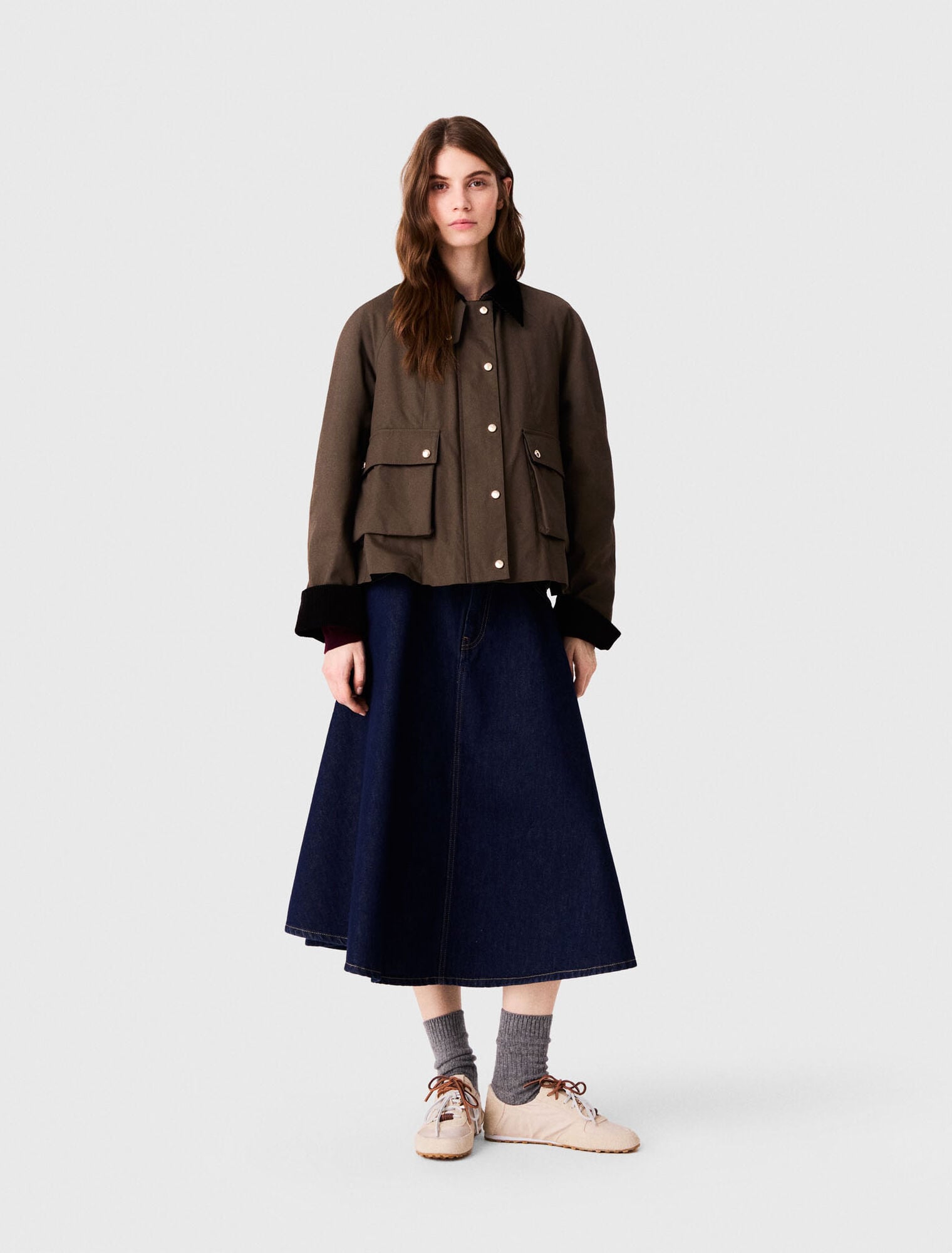 Blouson trap&egrave;ze en coton