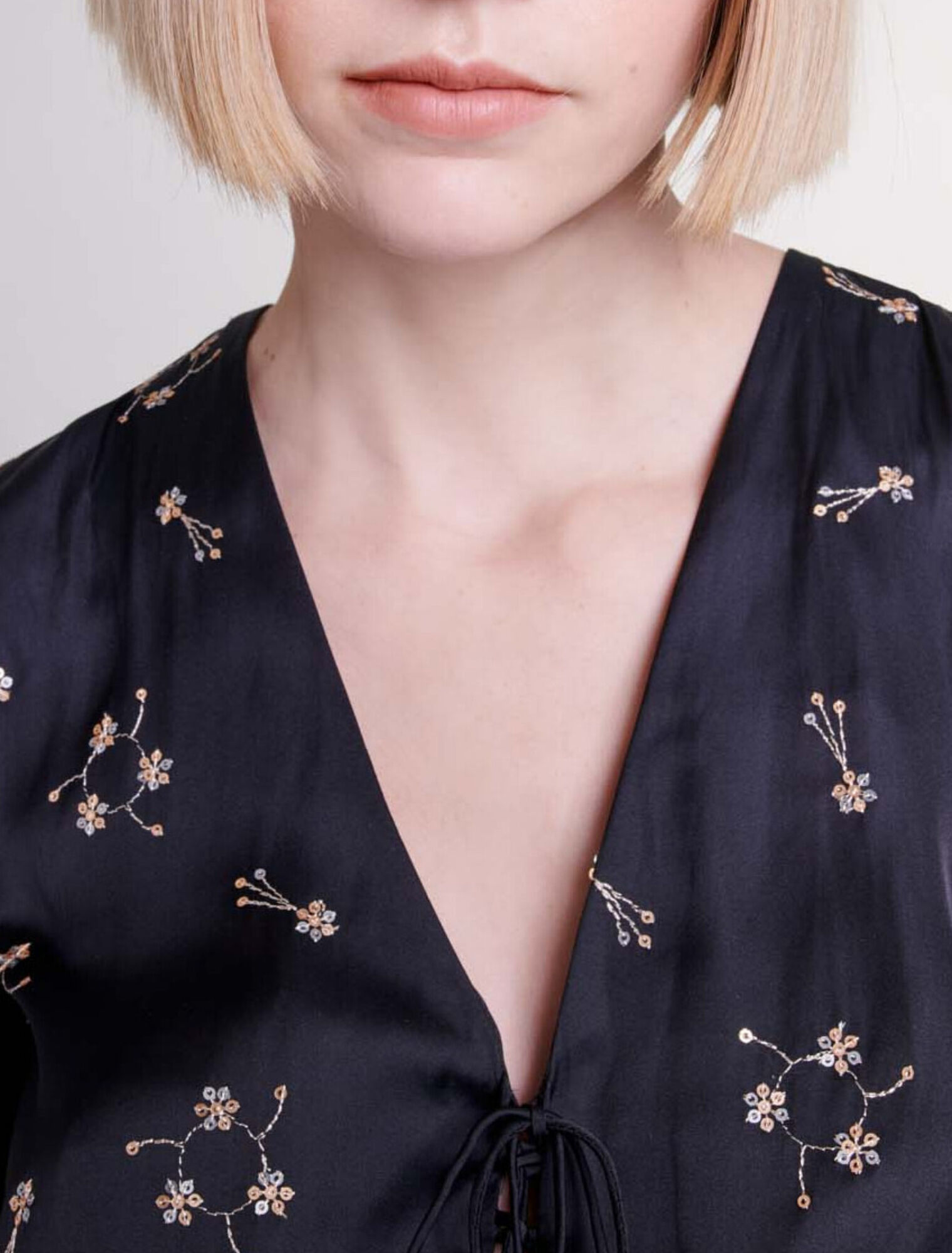 Short sequin-embroidered dress