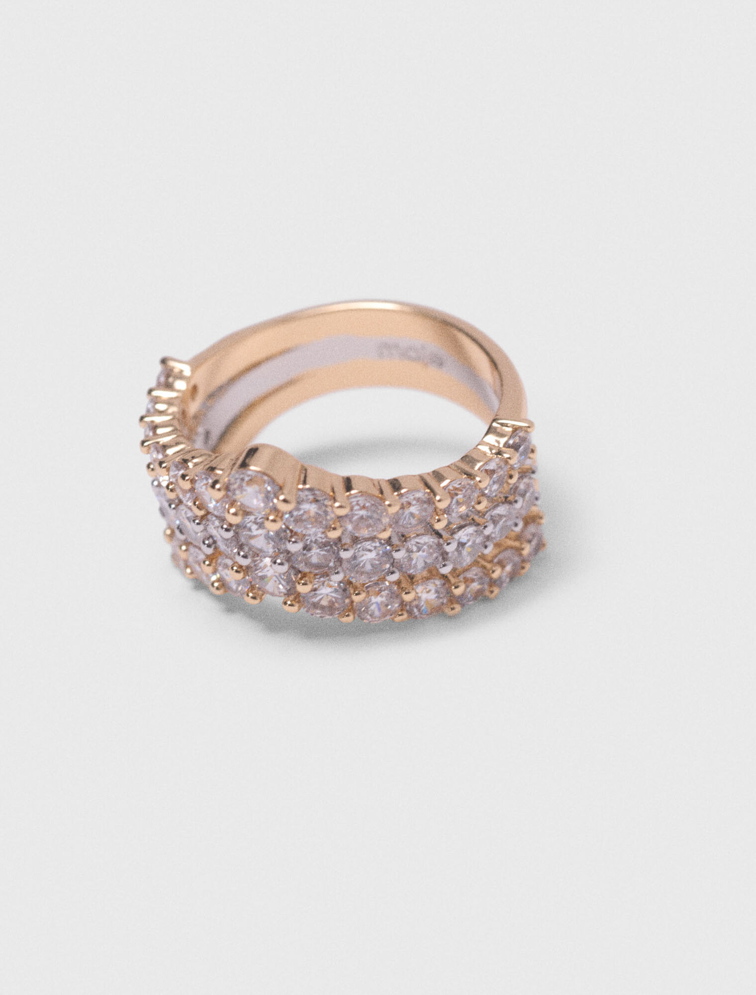 Bague bicolore &agrave; strass