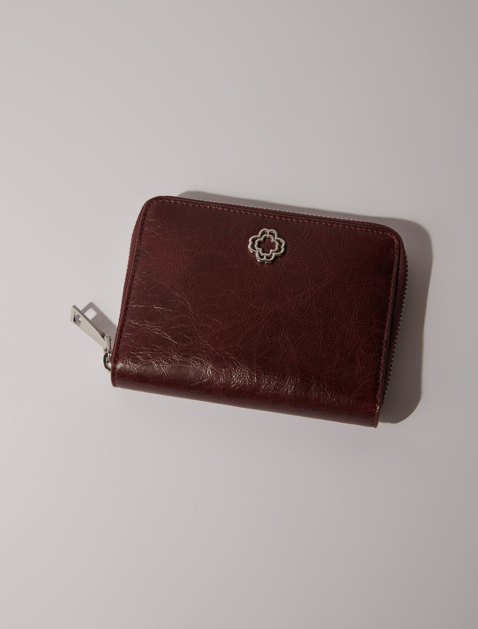 Portefeuille en cuir craquelé