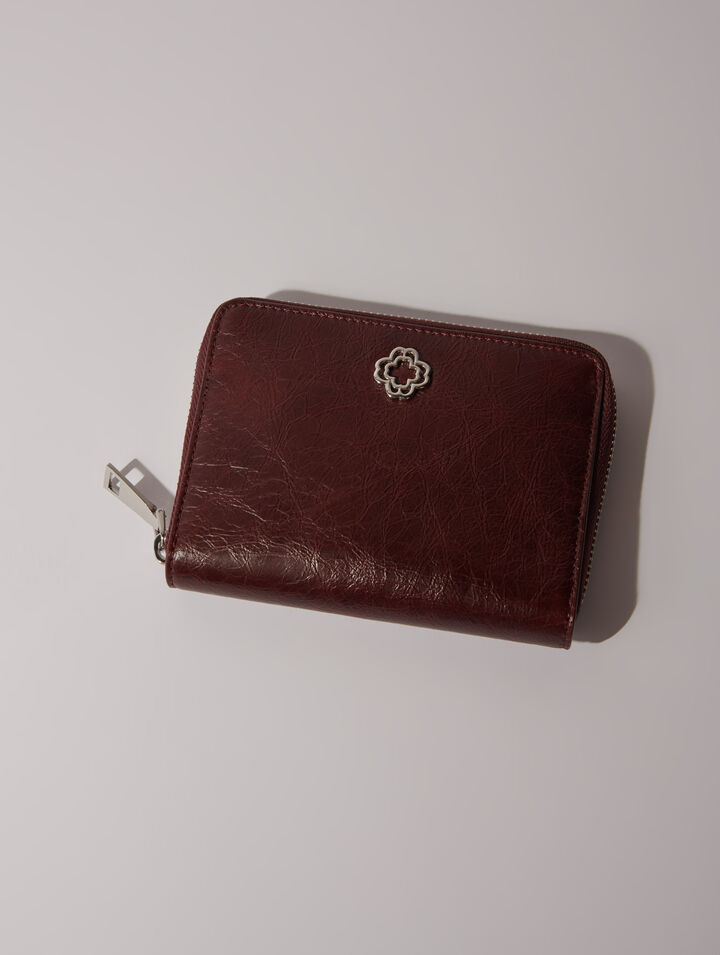Portefeuille en cuir craquelé