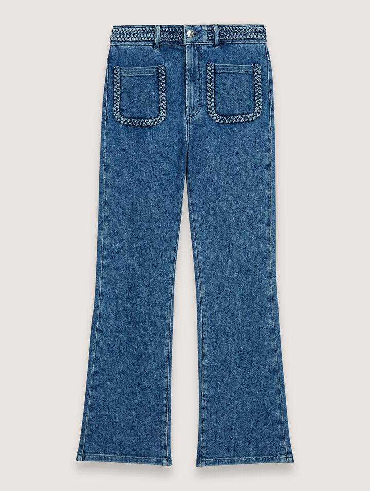 Jeans with braided detailing