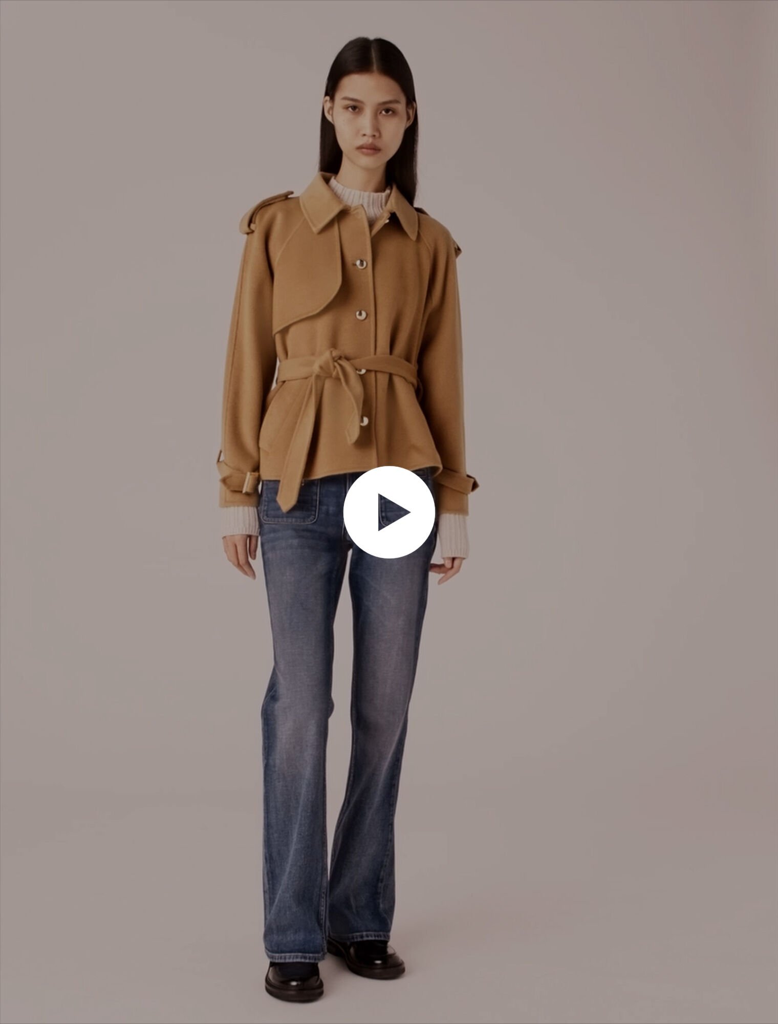 Manteau court double face