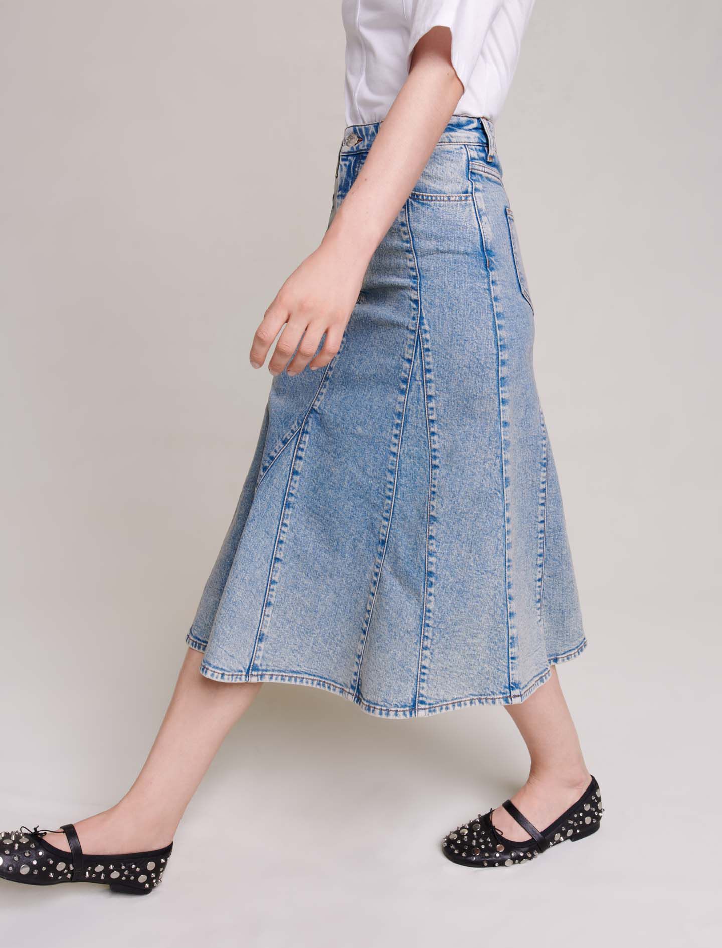 Jupe midi en denim Jupes Shorts Maje