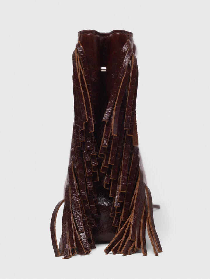 Sac M mini en cuir craquelé