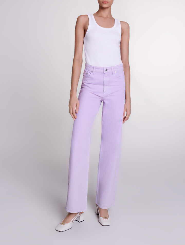 Faded wide-leg jeans