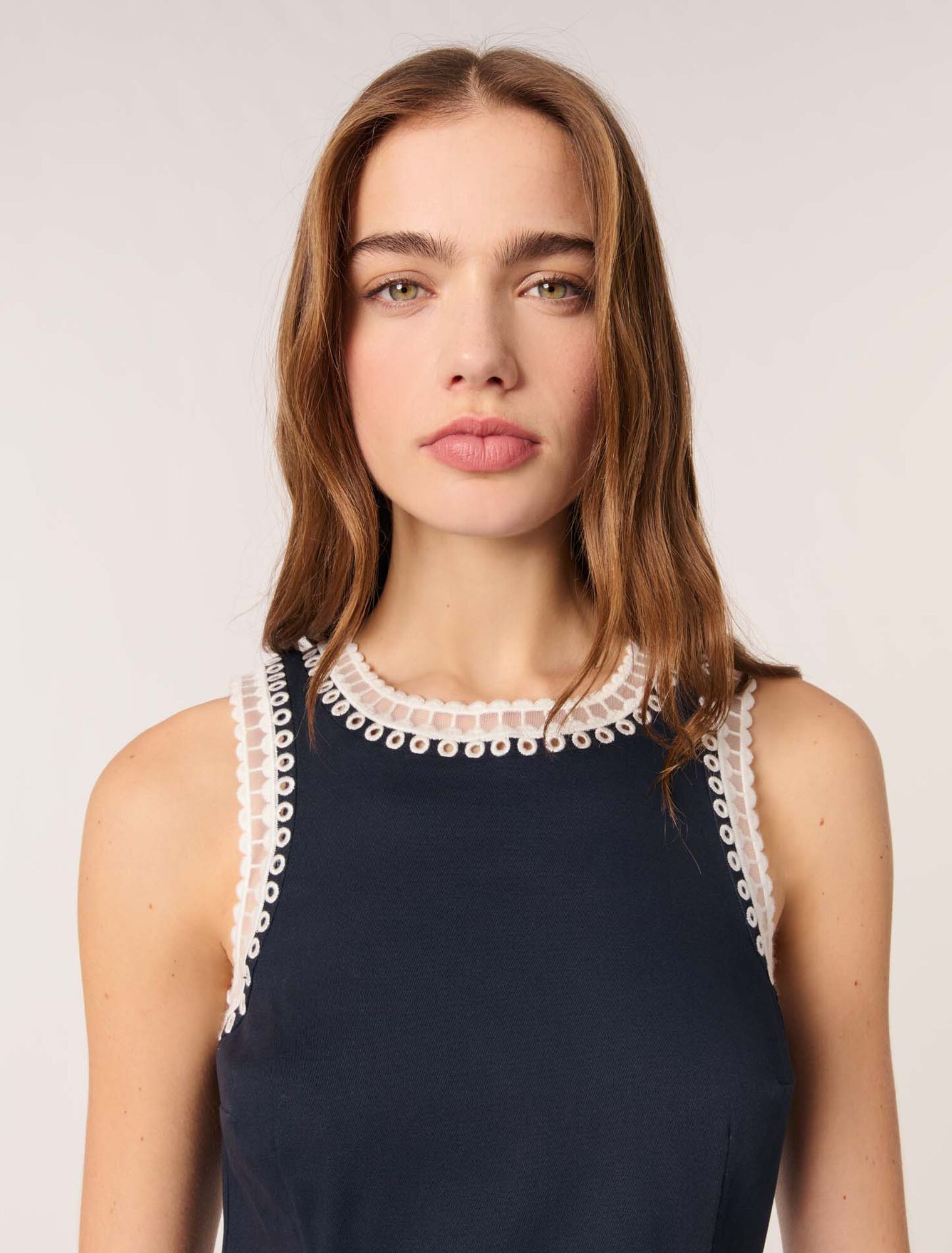 Short dress with crochet details