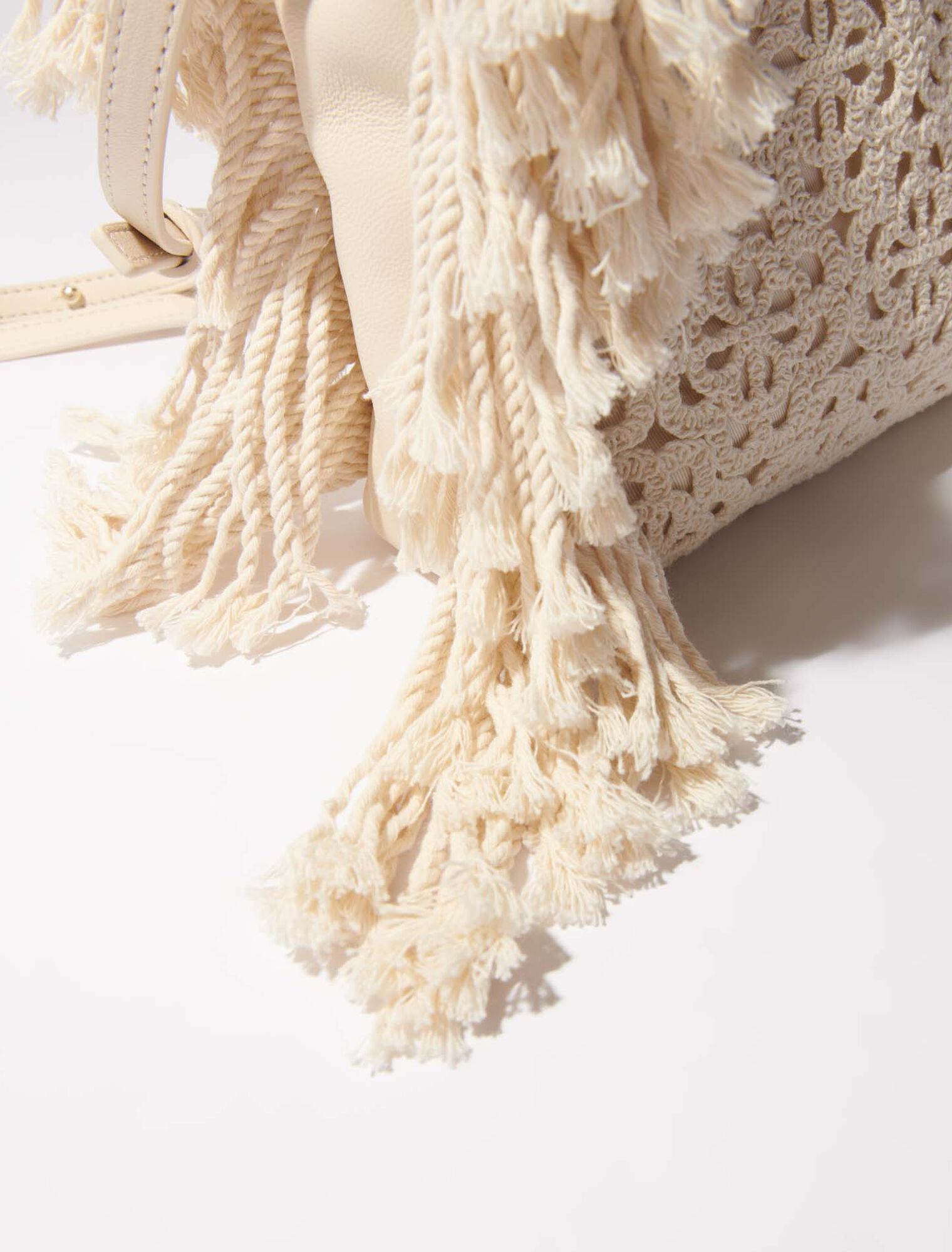 Sac M crochet et cuir lisse