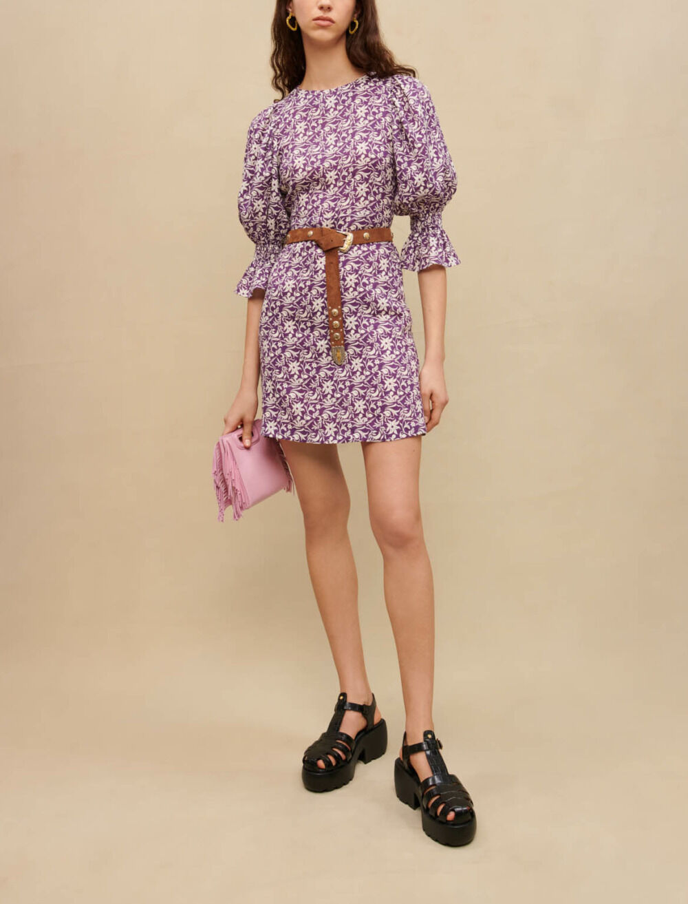 Maje purple floral dress shop