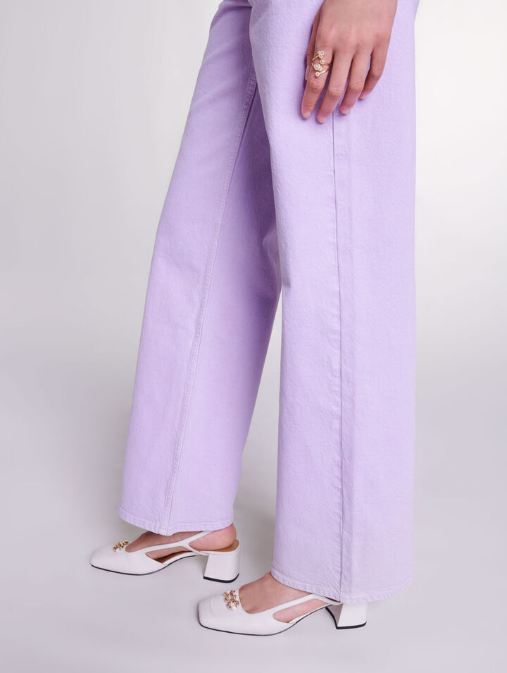 Faded wide-leg jeans