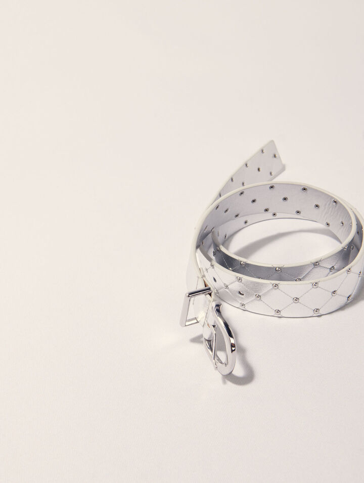 Ceinture en cuir métal matelassé