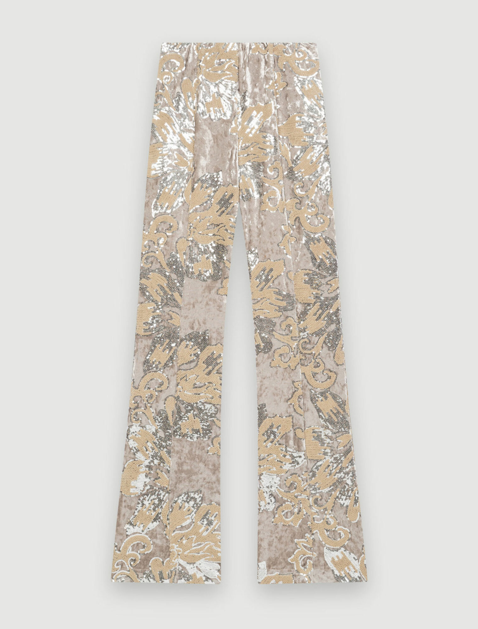 Pantalon en velours rebrodé de sequins