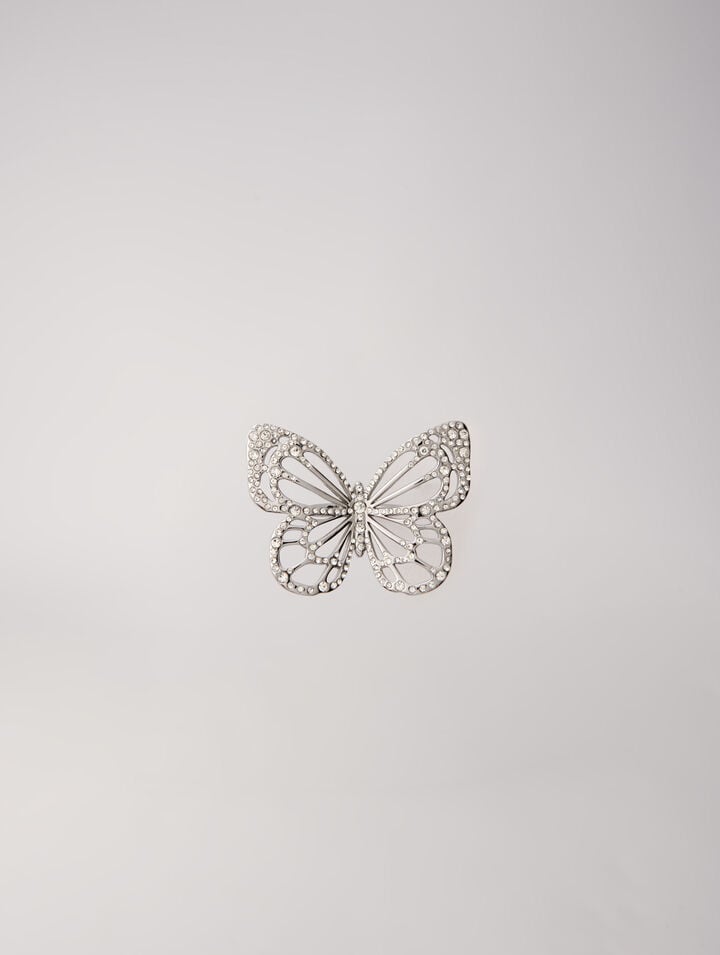 Rhinestone butterfly ring