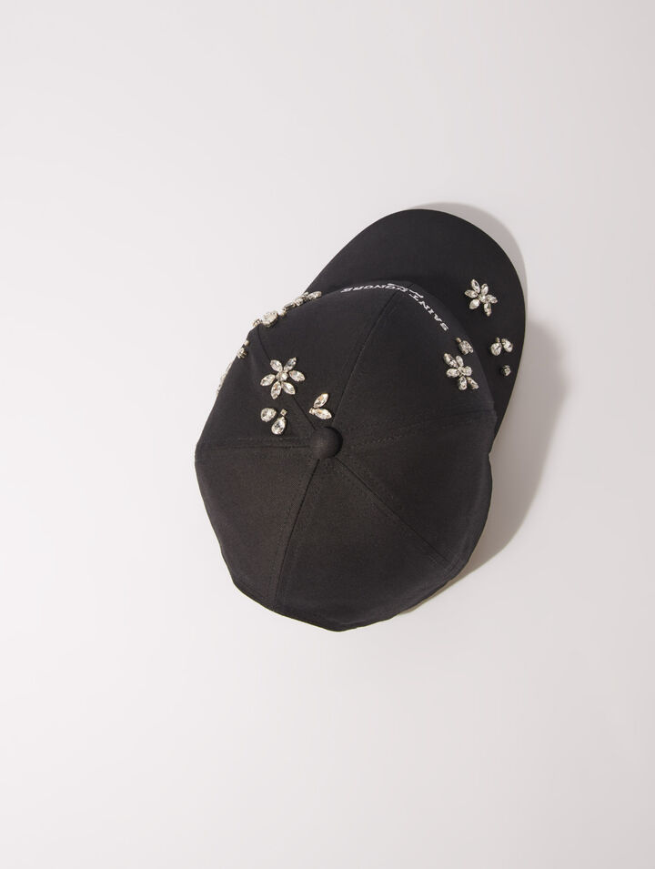 Casquette en coton et strass