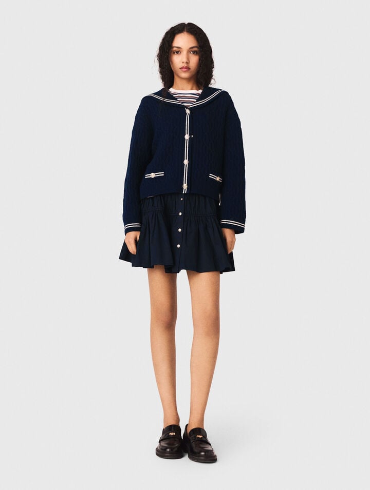 Cardigan torsad&eacute; avec col bateau